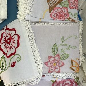 Floral Embroidered Table Linens